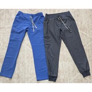 Figs Lot of 2 Scrub Bottoms Womens Size S Zamora Jogger & Yola Pants Blue